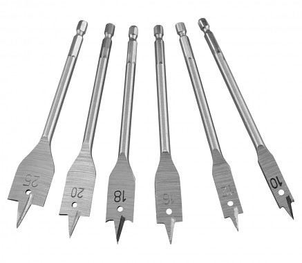 vrtáky ploché do dřeva, sada 6ks, EXTOL CRAFT