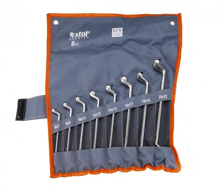 klíče očkové, sada 8ks, 6-22mm, EXTOL PREMIUM