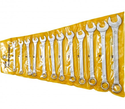 klíče očkoploché, sada 12ks, 6-22mm, EXTOL CRAFT