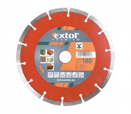 kotouč diamantový řezný segmentový - suché řezání, 180x22,2mm, EXTOL PREMIUM