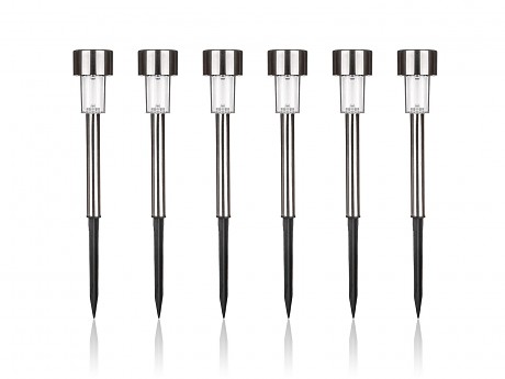 lampa solární pr. 4,7cm, v.31ccm, 1LED, nerez (6ks)