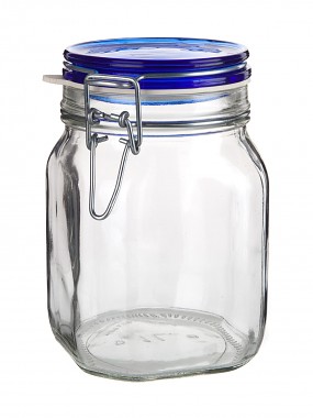 dóza hermetická 1000ml skl.s patentním uzávěrem FIDO Blue