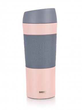 termohrnek 400ml MATTY nerez/silikon RŮŽ