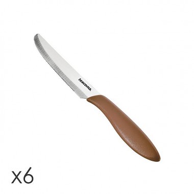 Nůž jídelní PRESTO 12 cm, 6 ks, hnědá