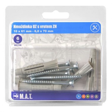 hmoždinka UZ pr.10mm s vrutem ZH ZB (6ks)
