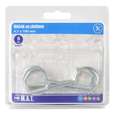 háčik so závitom 100x4,7mm Zn (5ks)