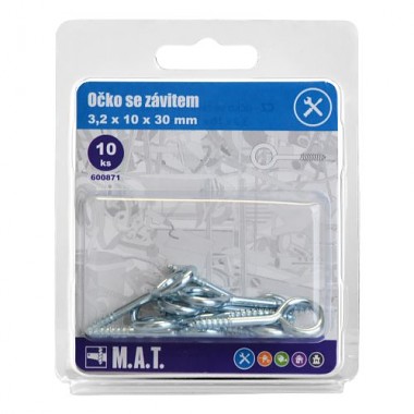 očko so závitom zatvorené 30x10x3,2mm Zn (10ks)