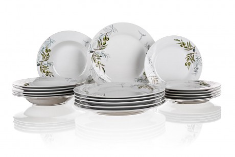 sada jídelní OLIVES 18díl. porcelánová BÍ