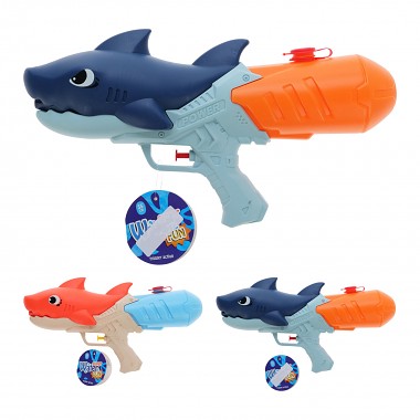 pistole stříkací na vodu 35cm dětská, ŽRALOK mix 2 druhy
