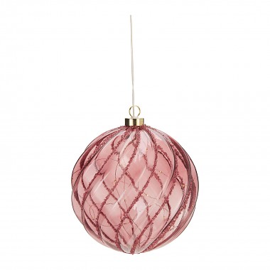 dekorace KOULE 18cm LED BORDO s časovačem