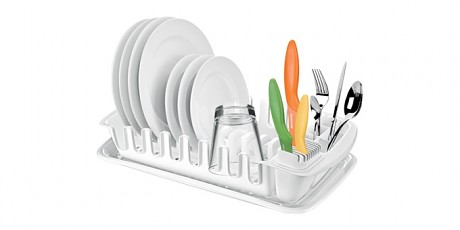 Odkapávač s podnosem CLEAN KIT, bílý