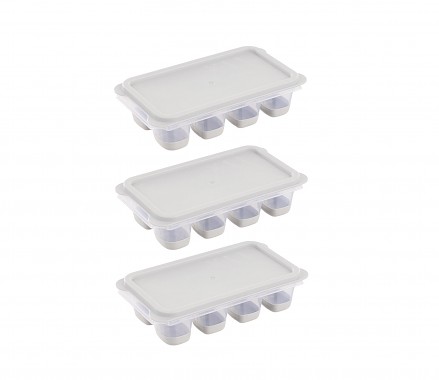 forma na led/bylinky kostky (3x8) 12,5x7x3cm 3díl. PH s víčkem