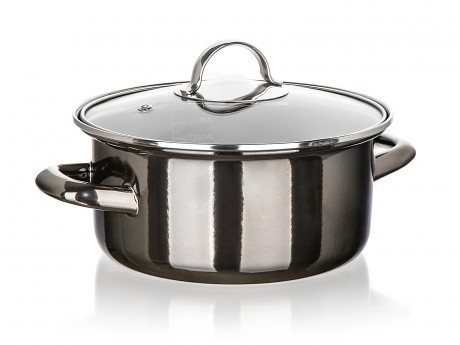 hrnec + skl.poklice pr.20cm 2l METALLIC Black