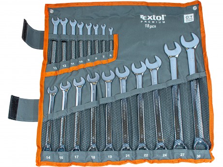 klíče očkoploché EXTRA dlouhé, sada 18ks, 6-30mm, CrV